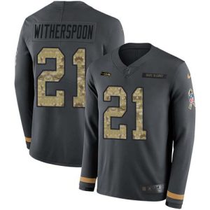 seahawks #21 devon witherspoon anthracite salute to service youth stitched nfl limited therma long sleeve wholesale jersey