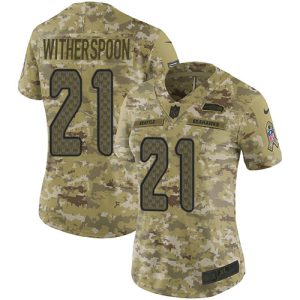 seahawks #21 devon witherspoon camo women's stitched nfl limited 2024 salute to service wholesale jersey