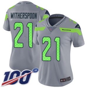 wholesale Seahawks #21 Devon Witherspoon Gray Women's Stitched NFL Limited Inverted Legend 100th Season Jersey