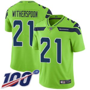 Seahawks #21 Devon Witherspoon Green Men's Stitched NFL Limited Rush 100th Season Jersey