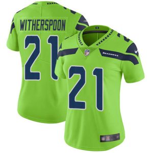 cheap Seahawks #21 Devon Witherspoon Green Women's Stitched NFL Limited Rush Jersey