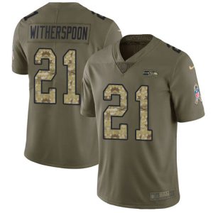 seahawks #21 devon witherspoon olive/camo youth stitched nfl limited 2024 salute to service cheap jersey