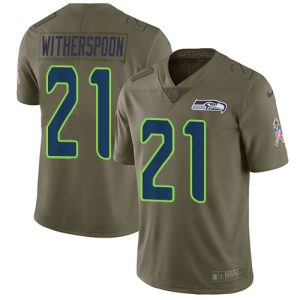 cheap Seahawks #21 Devon Witherspoon Olive Men's Stitched NFL Limited 2024 Salute To Service Jersey