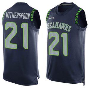 cheap Seahawks #21 Devon Witherspoon Steel Blue Team Color Men's Stitched NFL Limited Tank Top Jersey