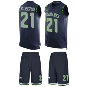 Seahawks #21 Devon Witherspoon Steel Blue Team Color Men's Stitched NFL Limited Tank Top Suit Jersey