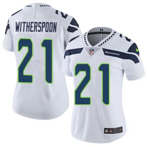 cheap Seahawks #21 Devon Witherspoon White Women's Stitched NFL Vapor Untouchable Limited Jersey