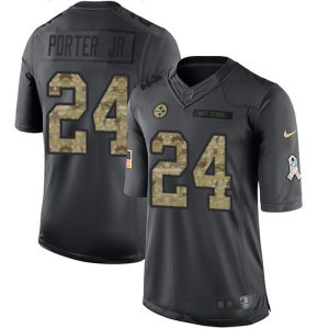 Steelers #24 Joey Porter Jr. Black Men's Stitched NFL Limited 2024 Salute to Service Jersey