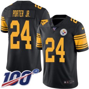 Steelers #24 Joey Porter Jr. Black Men's Stitched NFL Limited Rush 100th Season Jersey