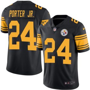 cheap Steelers #24 Joey Porter Jr. Black Men's Stitched NFL Limited Rush Jersey