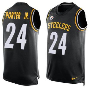 Steelers #24 Joey Porter Jr. Black Team Color Men's Stitched NFL Limited Tank Top Jersey