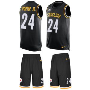 Steelers #24 Joey Porter Jr. Black Team Color Men's Stitched NFL Limited Tank Top Suit Jersey