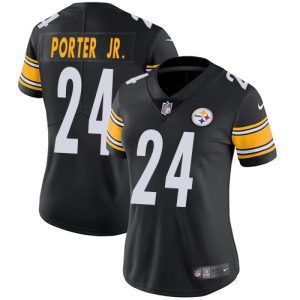 Steelers #24 Joey Porter Jr. Black Team Color Women's Stitched NFL Vapor Untouchable Limited Jersey