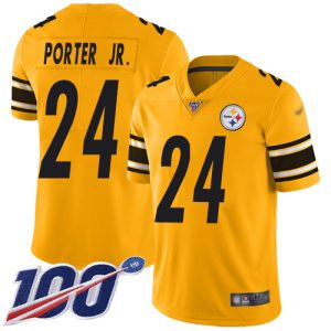 steelers #24 joey porter jr. gold men's stitched nfl limited inverted legend 100th season cheap jersey