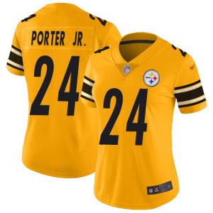 Steelers #24 Joey Porter Jr. Gold Women's Stitched NFL Limited Inverted Legend Jersey