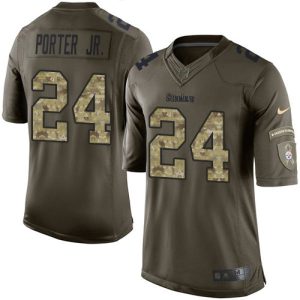 Steelers #24 Joey Porter Jr. Green Men's Stitched NFL Limited 2024 Salute to Service Jersey