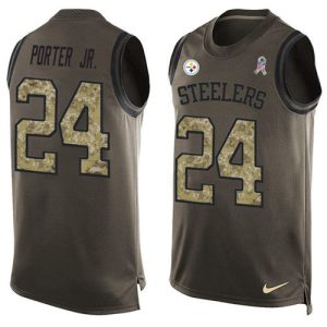 Steelers #24 Joey Porter Jr. Green Men's Stitched NFL Limited Salute To Service Tank Top Jersey