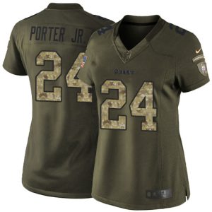 Steelers #24 Joey Porter Jr. Green Women's Stitched NFL Limited 2024 Salute to Service Jersey