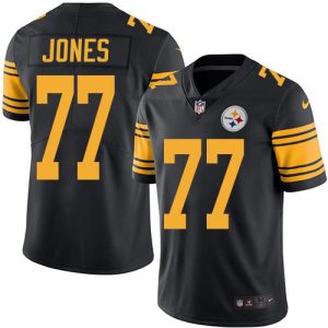 cheap Steelers #77 Broderick Jones Black Men's Stitched NFL Limited Rush Jersey