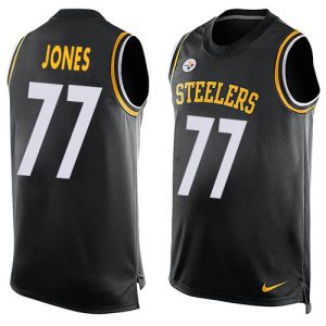 Steelers #77 Broderick Jones Black Team Color Men's Stitched NFL Limited Tank Top Jersey