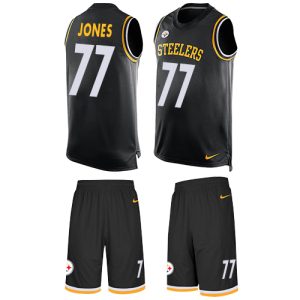 Steelers #77 Broderick Jones Black Team Color Men's Stitched NFL Limited Tank Top Suit Jersey