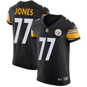 steelers #77 broderick jones black team color men's stitched nfl vapor untouchable elite cheap jersey