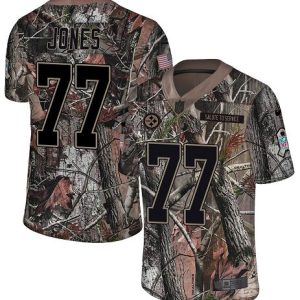 steelers #77 broderick jones camo men's stitched nfl limited rush realtree cheap jersey