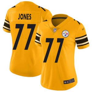 Steelers #77 Broderick Jones Gold Women's Stitched NFL Limited Inverted Legend Jersey