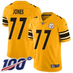 Steelers #77 Broderick Jones Gold Youth Stitched NFL Limited Inverted Legend 100th Season Jersey