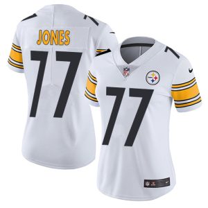 steelers #77 broderick jones white women's stitched nfl vapor untouchable limited cheap jersey