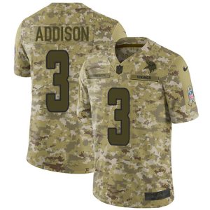 wholesale Vikings #3 Jordan Addison Camo Men's Stitched NFL Limited 2024 Salute To Service Jersey