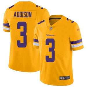 Vikings #3 Jordan Addison Gold Men's Stitched NFL Limited Inverted Legend Jersey