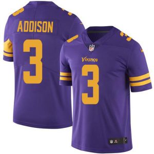 Vikings #3 Jordan Addison Purple Men's Stitched NFL Limited Rush Jersey