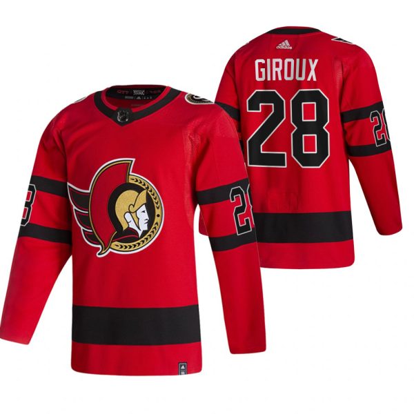 wholesale Ottawa Senators #28 Claude Giroux Red Men's Adidas 2023-24 Reverse Retro Alternate NHL Jersey