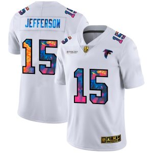 Atlanta Falcons #15 Van Jefferson Men's White Multi-Color 2020 NFL Crucial Catch Limited NFL Jersey