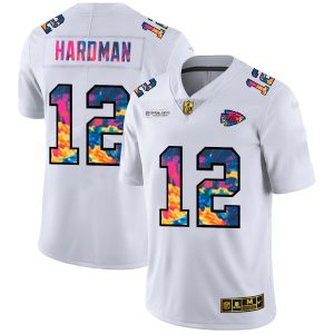 cheap Kansas City Chiefs #12 Mecole Hardman Men's White Multi-Color 2020 NFL Crucial Catch Limited NFL Jersey