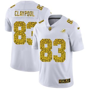 cheap Miami Dolphins #83 Chase Claypool Men's Flocked Leopard Print Vapor Limited NFL Jersey White