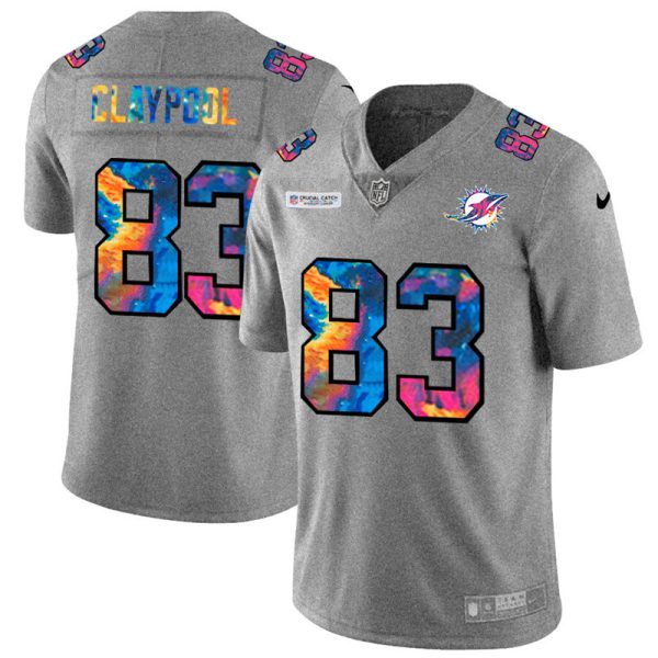 miami dolphins #83 chase claypool men's multi-color 2020 nfl crucial catch nfl cheap jersey greyheather