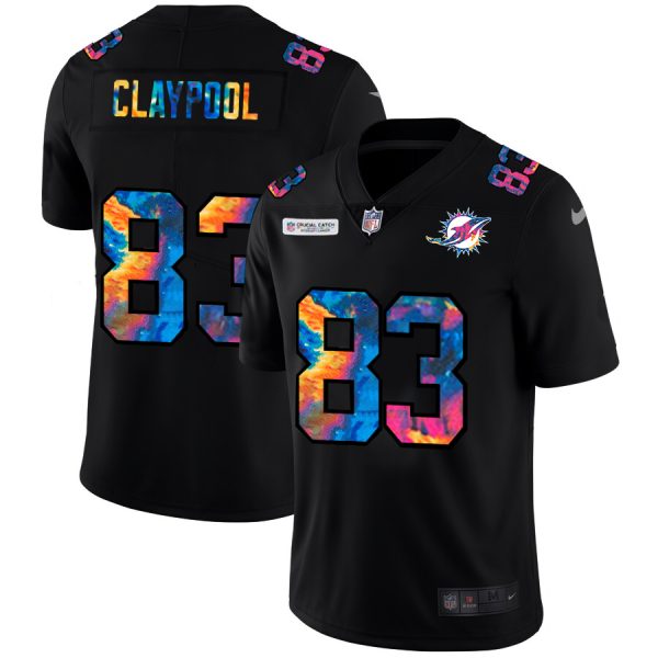 miami dolphins #83 chase claypool men's multi-color black 2020 nfl crucial catch vapor untouchable limited cheap jersey