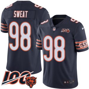 Bears #98 Montez Sweat Navy Blue Team Color Youth Stitched NFL 100th Season Vapor Limited Jersey