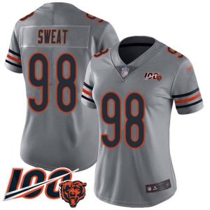 Bears #98 Montez Sweat Silver Women's Stitched NFL Limited Inverted Legend 100th Season Jersey