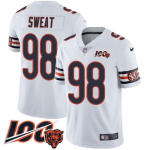 Bears #98 Montez Sweat White Alternate Youth Stitched NFL Vapor Untouchable Limited 100th Season Jersey