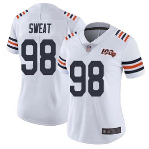 cheap Bears #98 Montez Sweat White Women's Stitched NFL 100th Season Vapor Limited Jersey