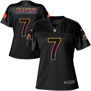 browns #7 dustin hopkins black women's nfl fashion game cheap jersey