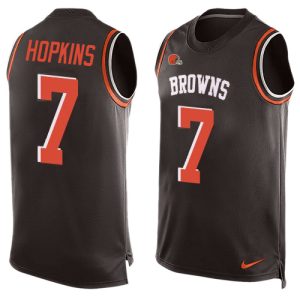 Browns #7 Dustin Hopkins Brown Team Color Men's Stitched NFL Limited Tank Top Jersey