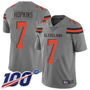 browns #7 dustin hopkins gray men's stitched nfl limited inverted legend 100th season cheap jersey