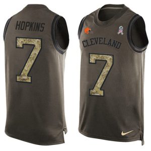 browns #7 dustin hopkins green men's stitched nfl limited salute to service tank top cheap jersey