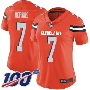 cheap Browns #7 Dustin Hopkins Orange Alternate Women's Stitched NFL 100th Season Vapor Untouchable Limited Jersey