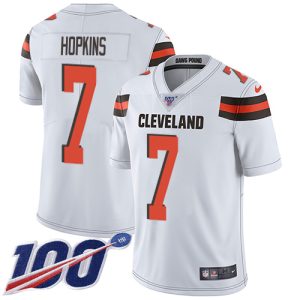 cheap Browns #7 Dustin Hopkins White Men's Stitched NFL 100th Season Vapor Untouchable Limited Jersey