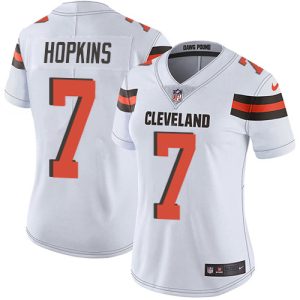 browns #7 dustin hopkins white women's stitched nfl vapor untouchable limited wholesale jersey