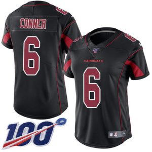 cardinals #6 james conner black women's stitched nfl limited rush 100th season wholesale jersey